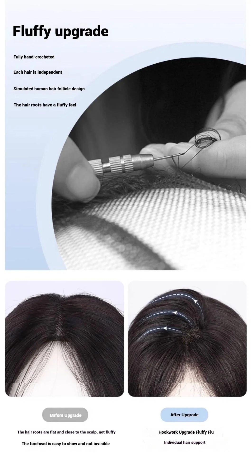 7x10cm Breathable Lace Human Hair Toppers 10 Inch Invisible Clip In Bangs for Women Natural Hairpieces Cover Thinning Hair Daily
