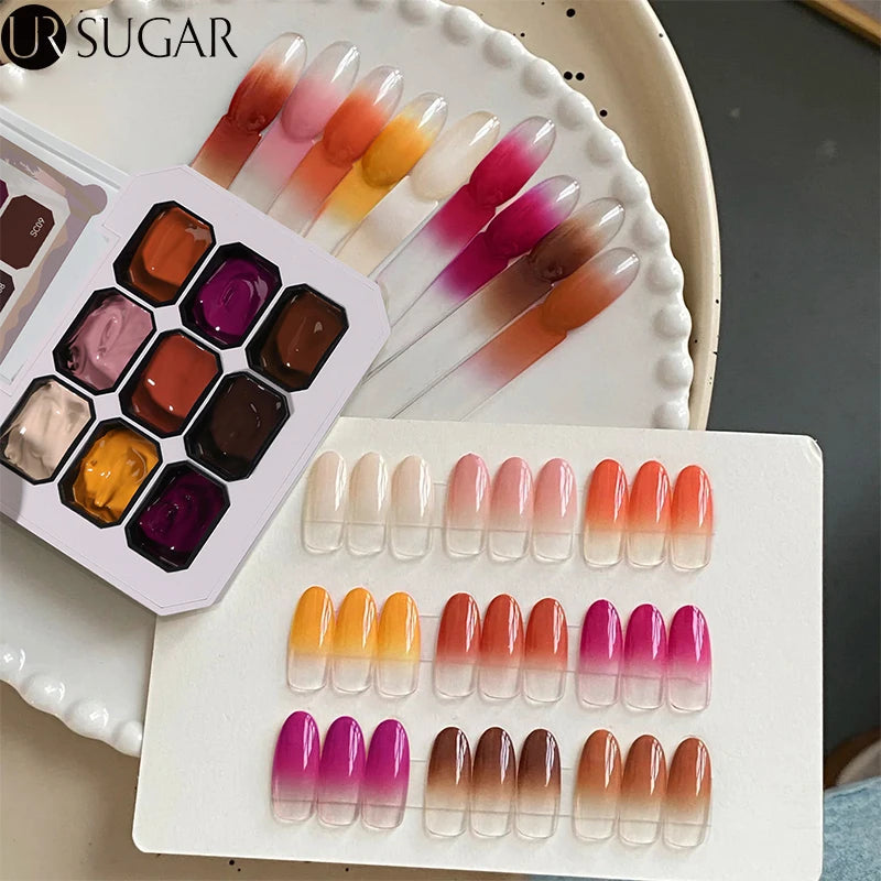 UR SUGAR 4 In 1 Pat Painting Gel Nail Polish Blooming Transfer Design UV LED Soak Off Gel Varnish Gradient Patting Gel Palette