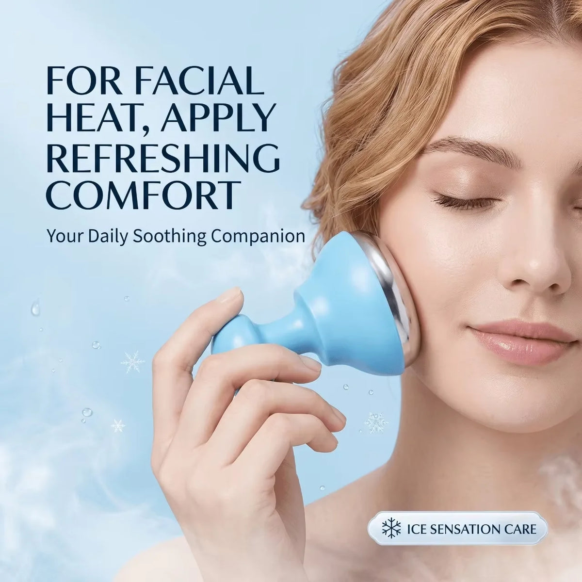 Cold Cooling Face Ice Massager,Ice Hammer&Ice Face Roller Cryo Tool,Relieve Face Puffiness Sunburn,Lifting Firming Skin Massage