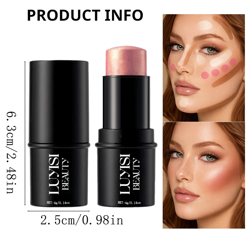 1PC Face Makeup Stick,Available in Contour,Highlighter&Blush,Natural Sculpted Glow Finish,Luxurious Cosmetics For Dairy Or Party