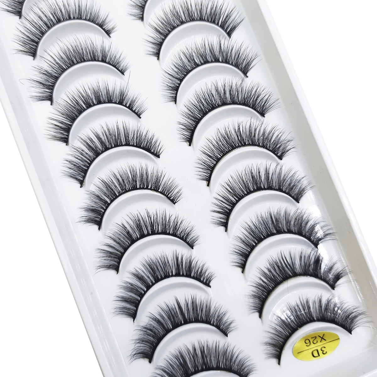 10 Pairs Natural 3d Mink Lashes Soft False Eyelashes Cross Messy Dense Eye Lashes Extension Makeup Faux Cils Cat Mini