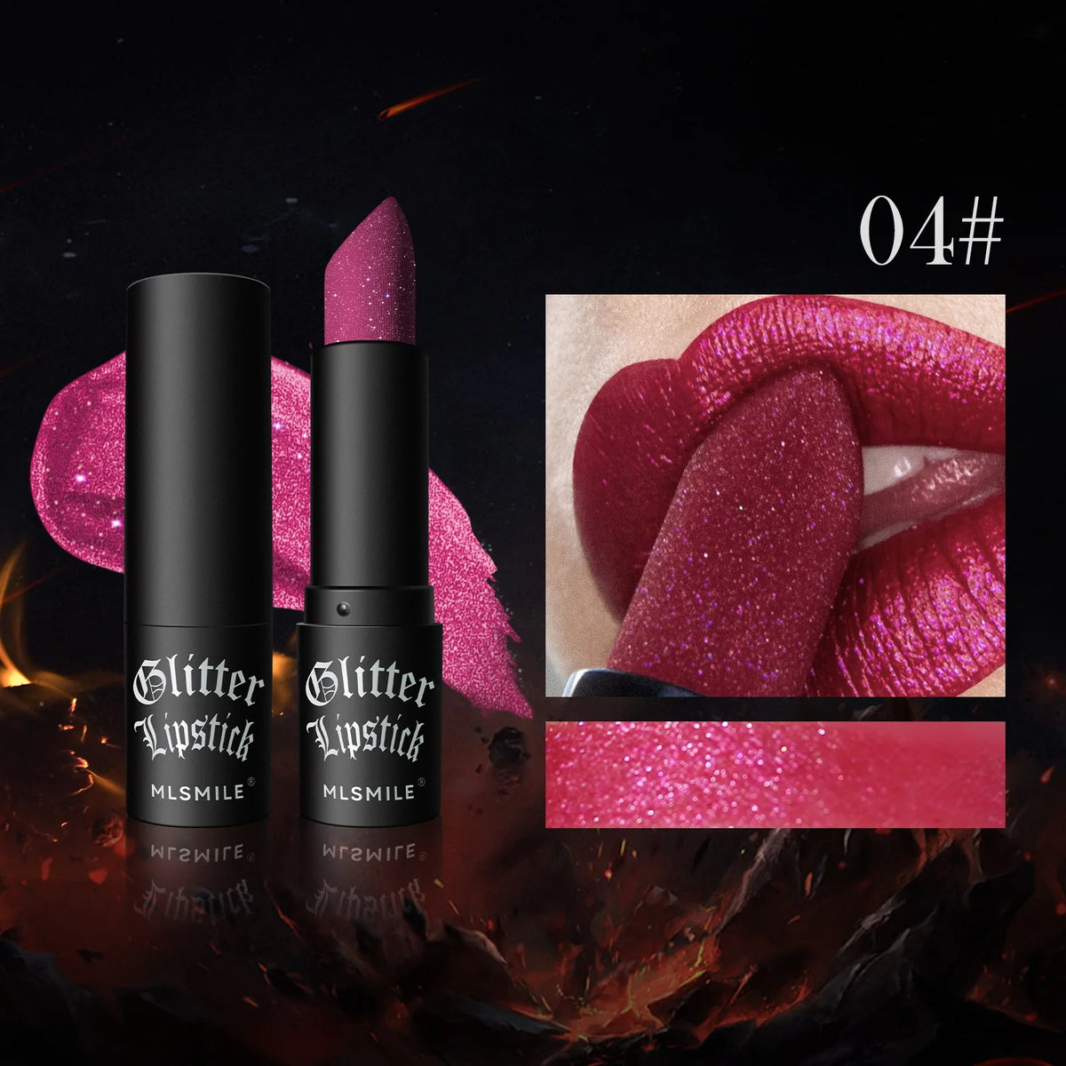 Multi-Color Non-stick Cup Matte Lipstick Flash Lasting Easy Color Diamond Lipstick Dark Halloween Look