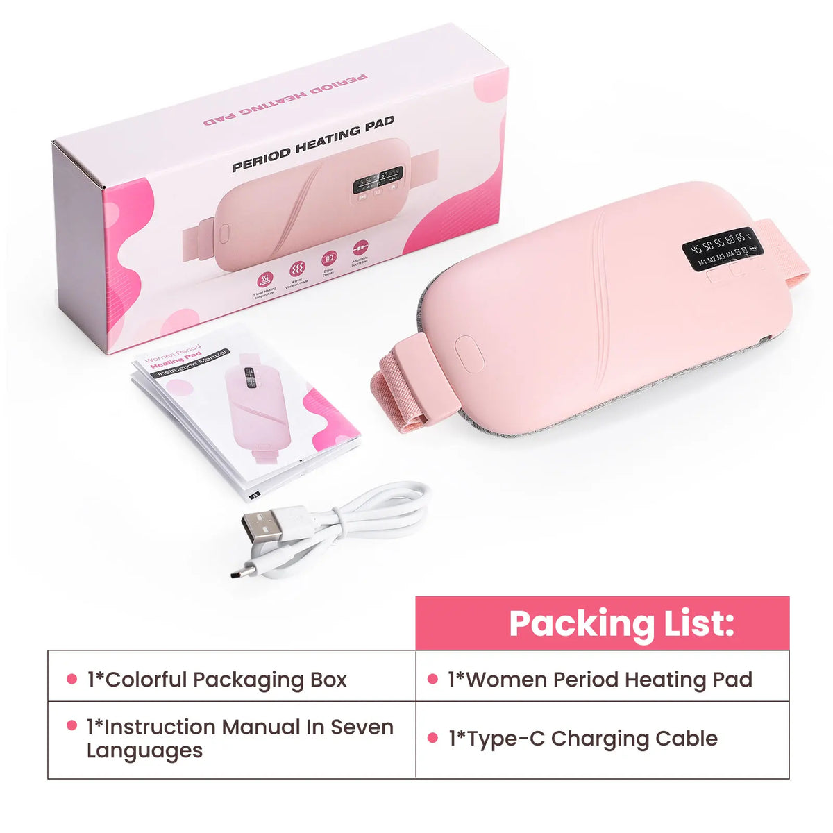 Menstrual Heating Pad Smart Warm Palace Belt for Relieving Waist Pain During Menstruation Heating Abdominal Waist Massage Tools