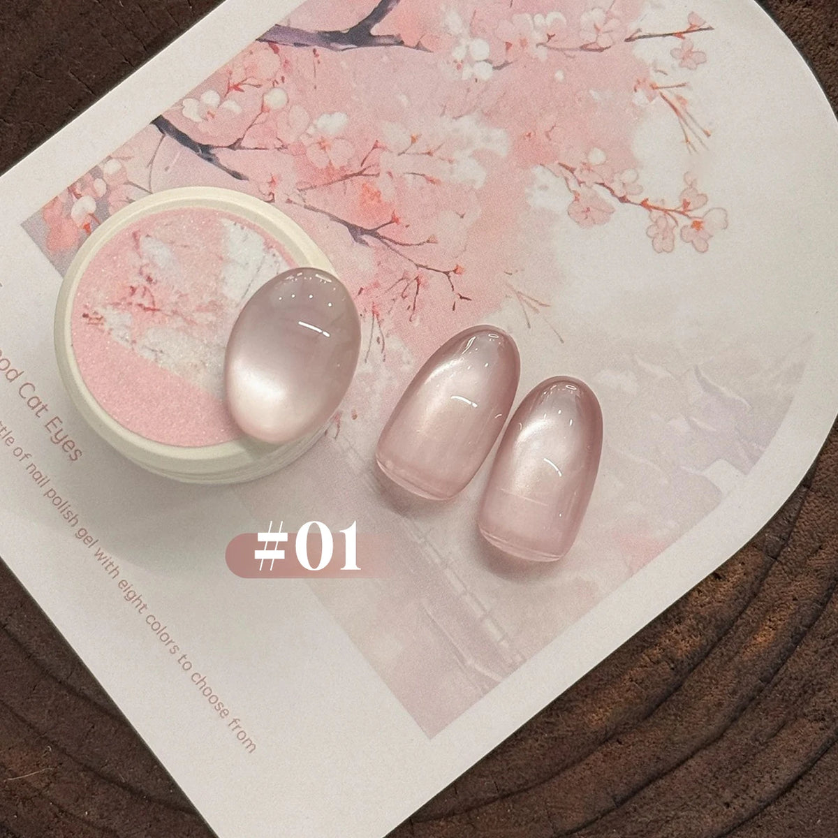 MN 10ML 1-16PCS Moonlight Ballet Magnet Cat Eye Nail Polish Gel Nude Pink Style With Gold Glass Beads Cat Eye Look Nail Polish