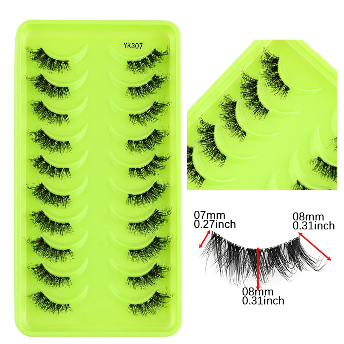 6/10 Pairs Half Lashes 3D Mink Lashes Faux Mink Fluffy Lash Soft Full Thick Wispy Eyelash Dramatic False Eyelashes Makeup