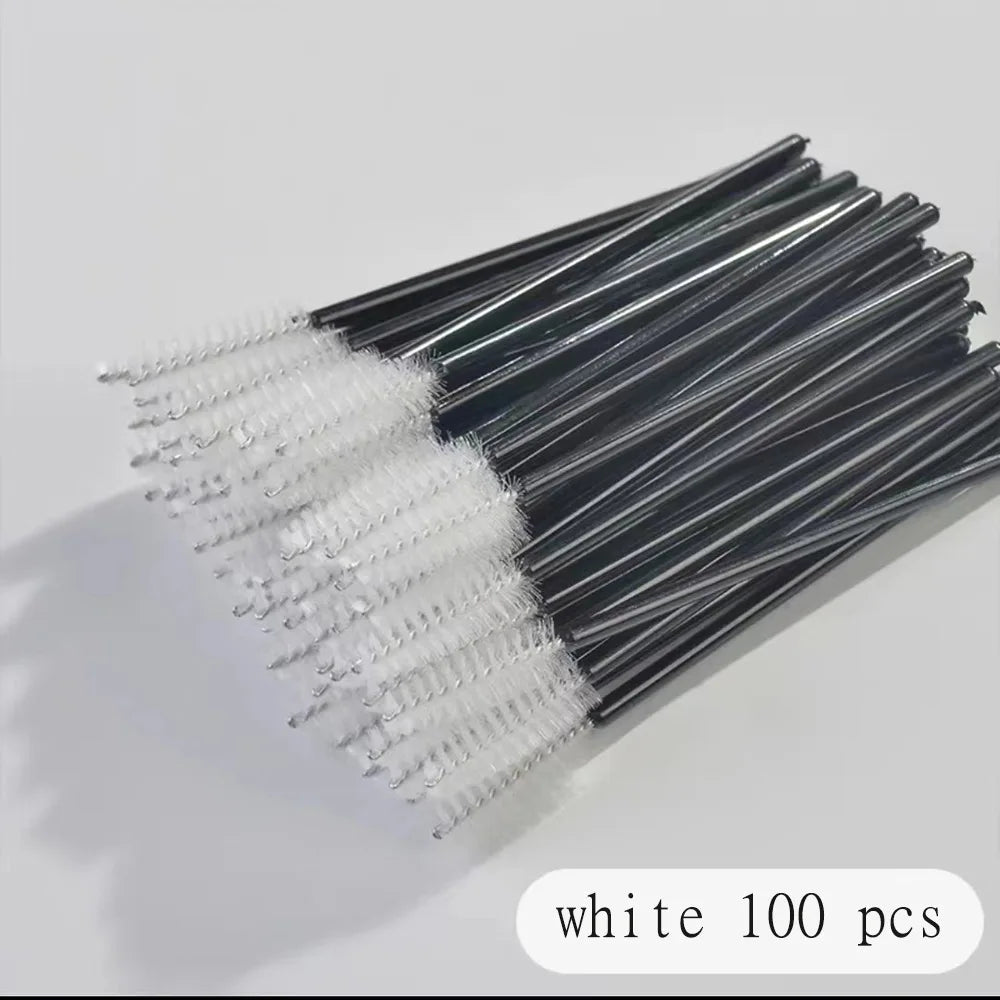 100 Pcs Disposable Eyelash Mascara Brushes for Eye Lashes Extension Eyebrow and Makeup of Makeup Tools
