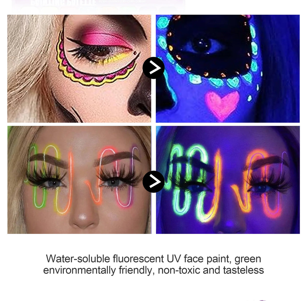 8 Colors Glow Fluorescent Neon Oil Face Body Art Paint UV Glow Oil Painting Halloween Party Fancy Dress Beauty Makeup Cosmetics