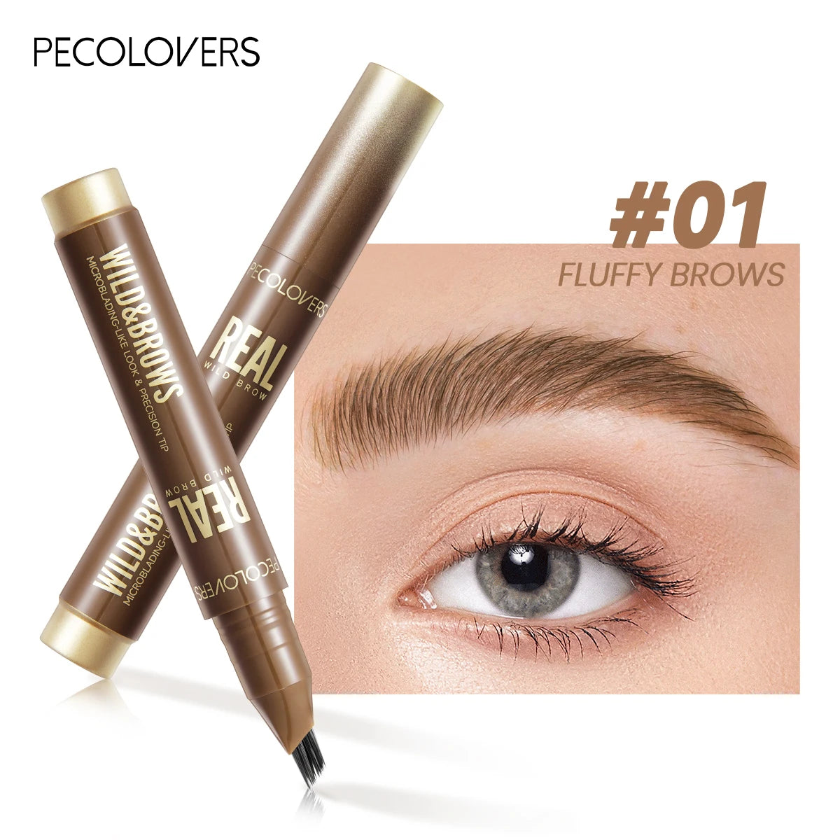 1Pc Waterproof Liquid Eyebrow Pencil,3D Wild Waterproof & Sweatproof Eyebrow Pencil,Perfect Gift for Christmas Makeup