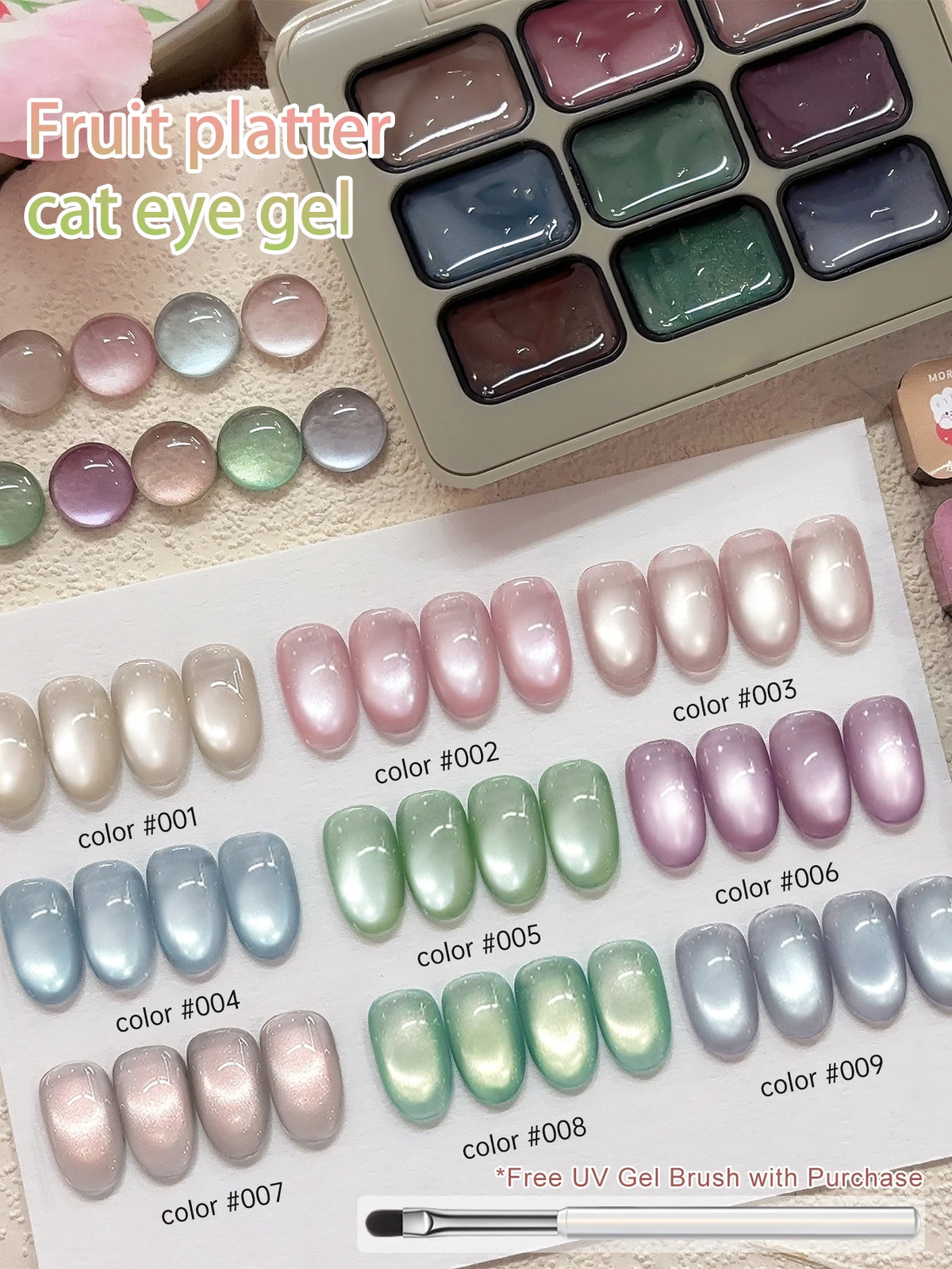 9 Colors Reflective Cat Eye Magnetic Nail Gel Soak UV LED Gel Salon Female Nail Art Tools Fashion Holographic Manicure