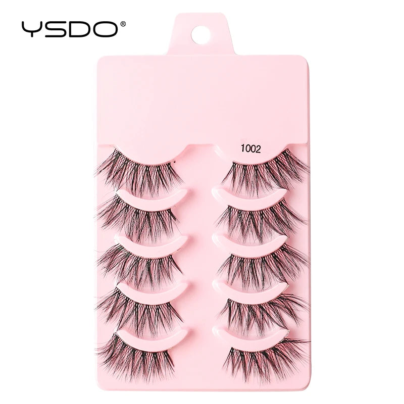 YSDO 5/10 Pairs Natural Eyelash Extension Hand Made Maquilagem Fluffy Fake Half Lashes Soft 3D Mink Lashes Makeup Faux Cilios