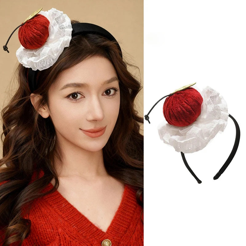 Christmas New Year Apple Headband Festival Party Photo Headband Hair Clip Hair Accessories Christmas Creative Decorations