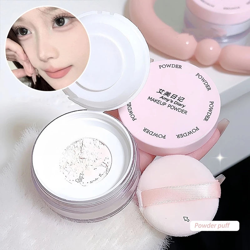 Air Setting Loose Powder Transparent White Makeup Matte Lasting Oil Control High Coverage Face Concealer Powder Korean Cosmetics