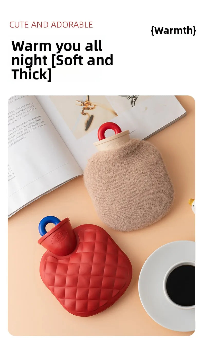 350/800ML Hot Water Bottles Bag Water-filling Hot-water Bag for Female Warm Belly Hands and Feet Keep Hand Warmer Hot WaterBag