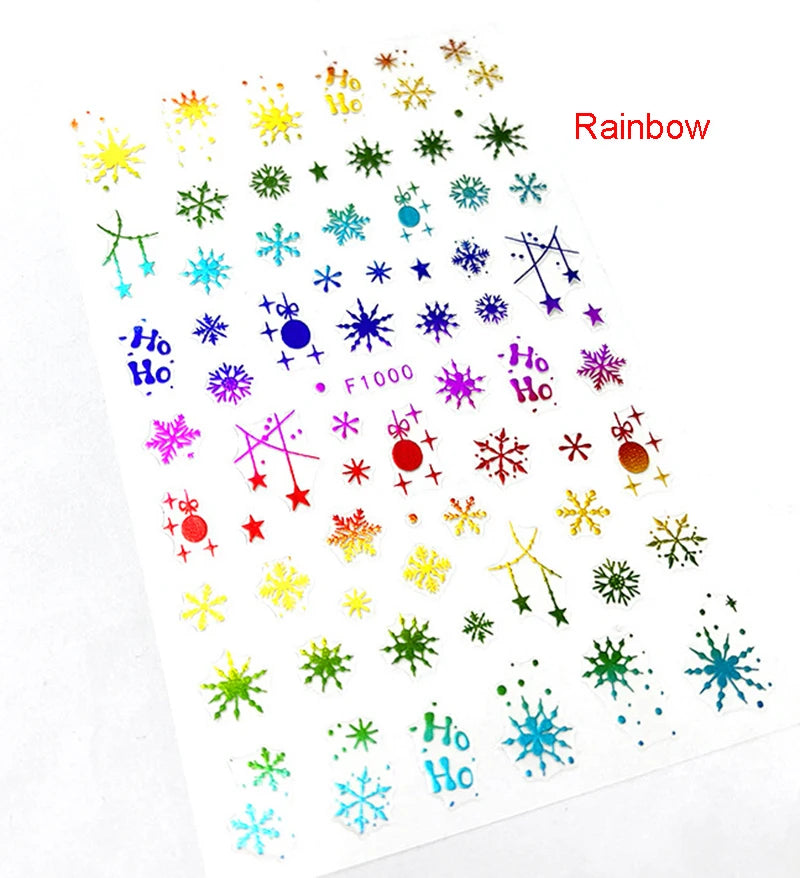 3d Nail Art Stickers Winter Christmas Trees Snow Mountains Xmas Snowflakes Decals For Nails Decoration Manicure Salon Beauty
