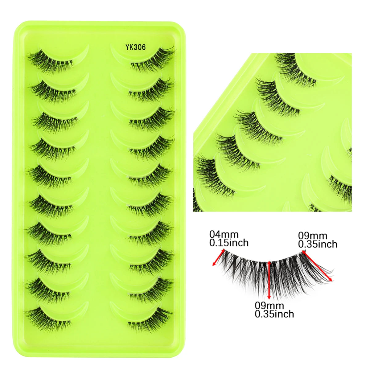 6/10 Pairs Half Lashes 3D Mink Lashes Faux Mink Fluffy Lash Soft Full Thick Wispy Eyelash Dramatic False Eyelashes Makeup