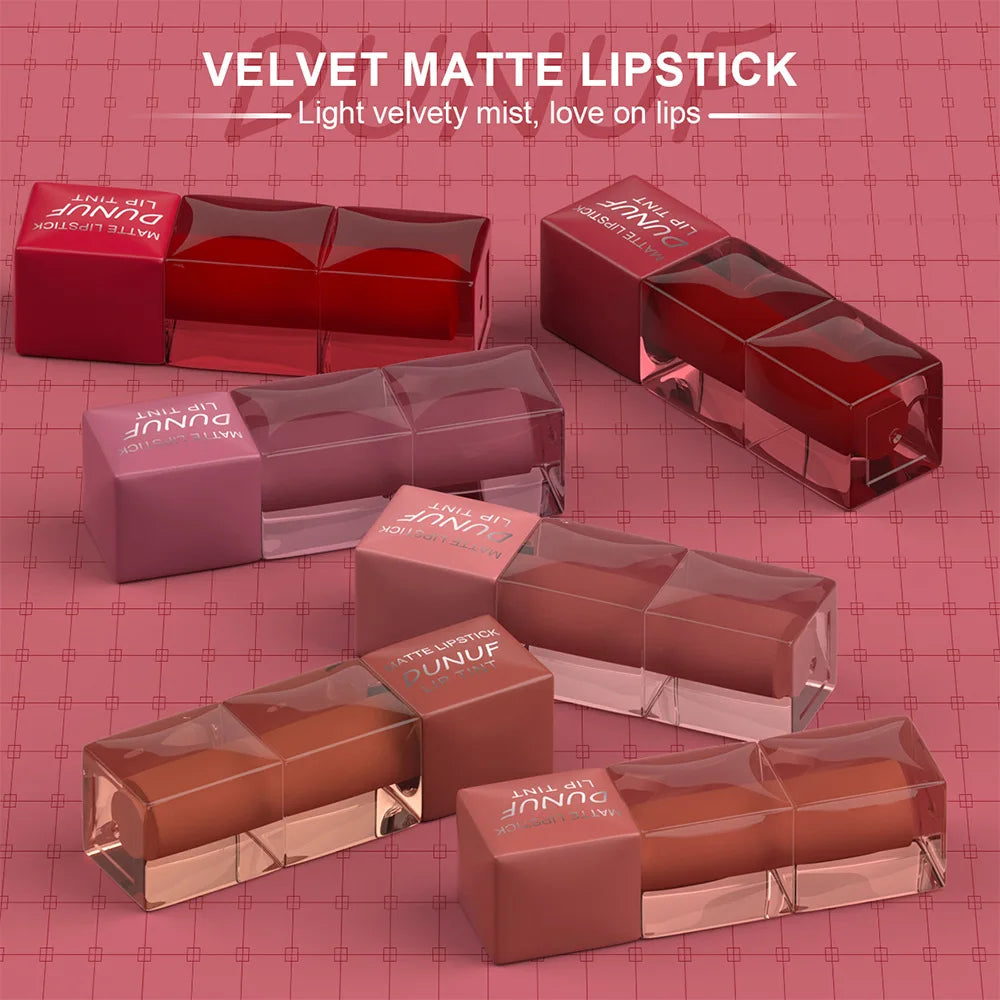 Velvet Matte Lip Gloss Hydrating Moisturizing Long Lasting Waterproof Non Sticky Lip Stain Nude Colors Lip Glaze