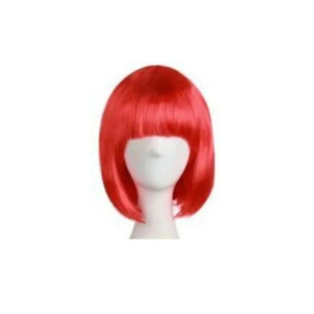 Multiple Color Fashion Full Wig Short Straight Hair Bob Wig Synthetic Hair Customized Synthetic Lace Headgear