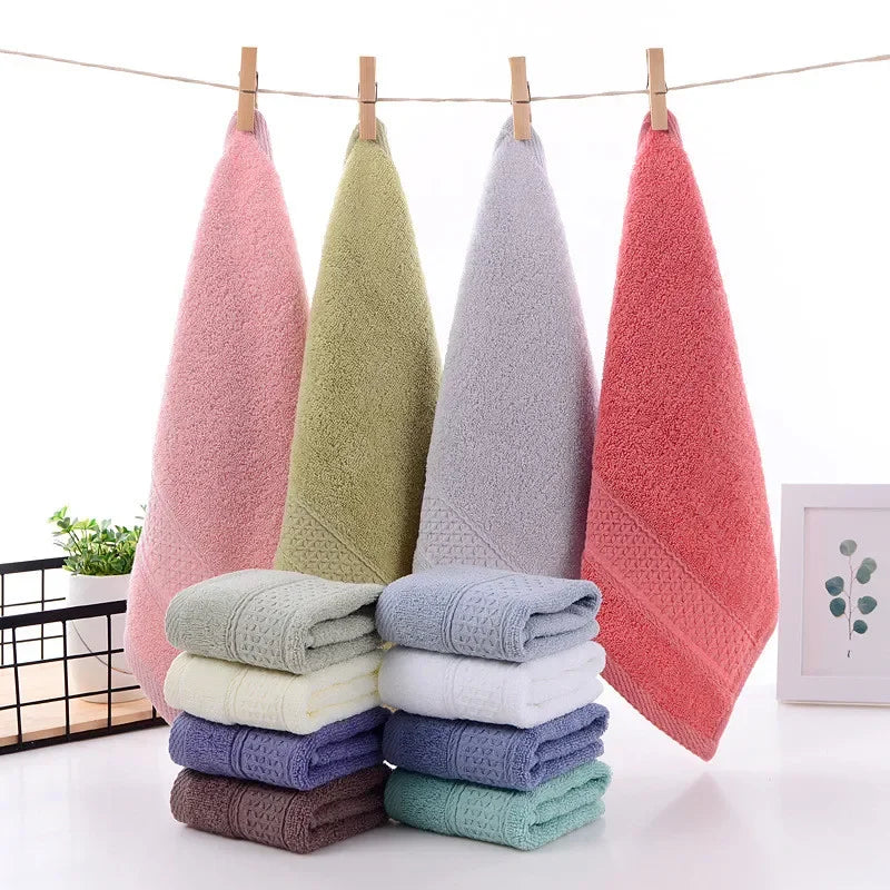 Thicken 100% Cotton Face Towel Absorbent Pure Hand Wash Hair Shower Microfiber Towel Bathroom Family Hotel