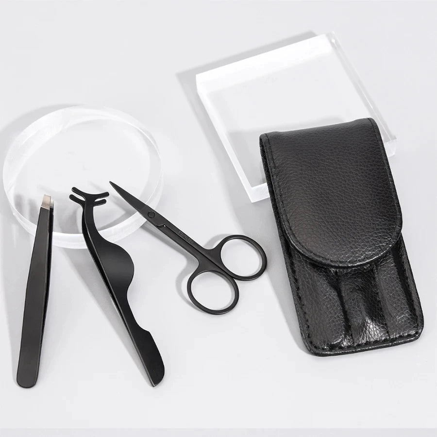 4-in-1 Precision Tweezers Set, Stainless Steel, Multi-Tip, Perfect for Eyebrow & Hair Removal