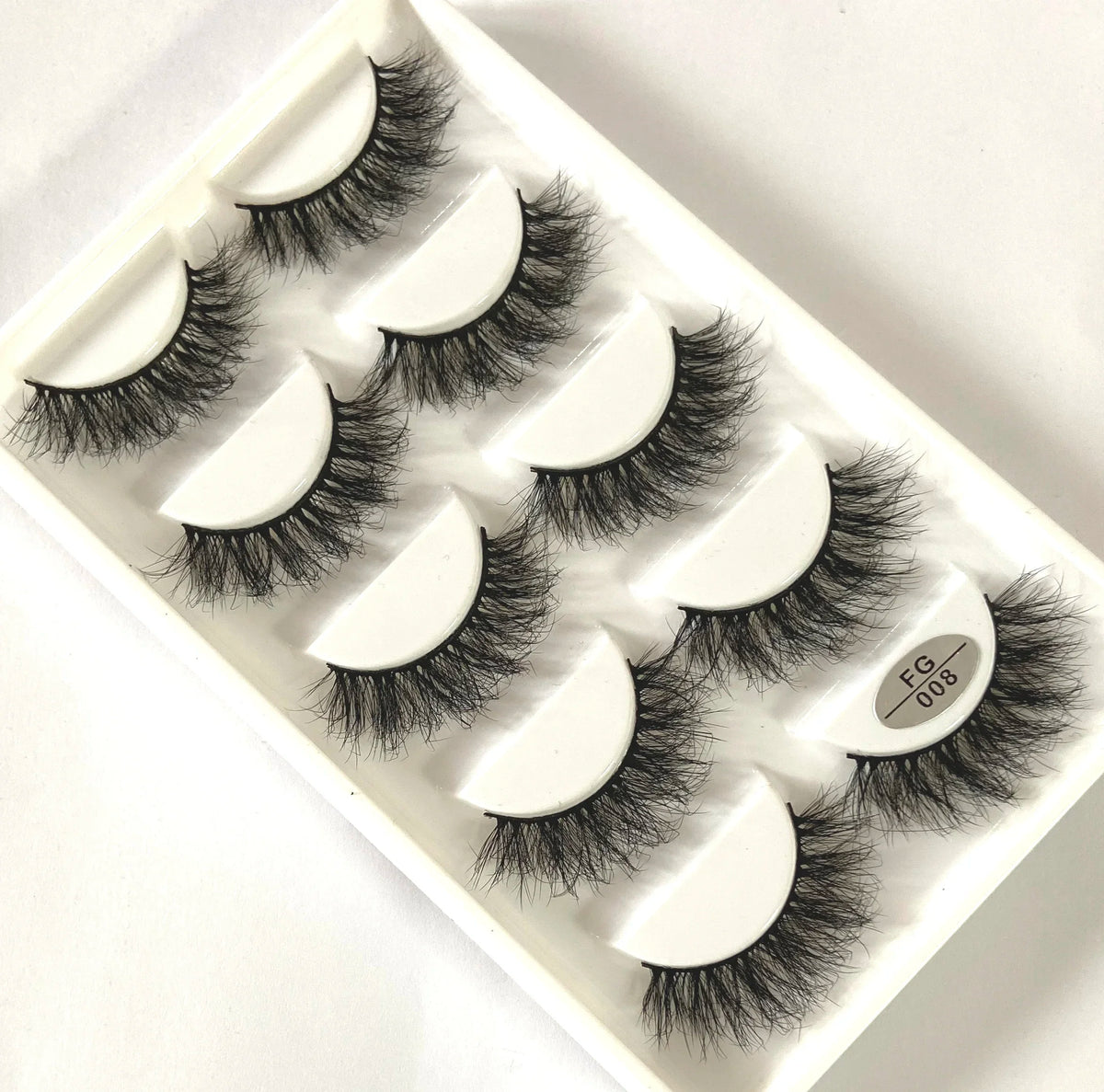 HBZGTLAD 5Pairs Handmade Mink Lashes Short False Eyelashes Dense Natural Long Messy Eye Lashes Reusable Stage Makeup Eyelashes