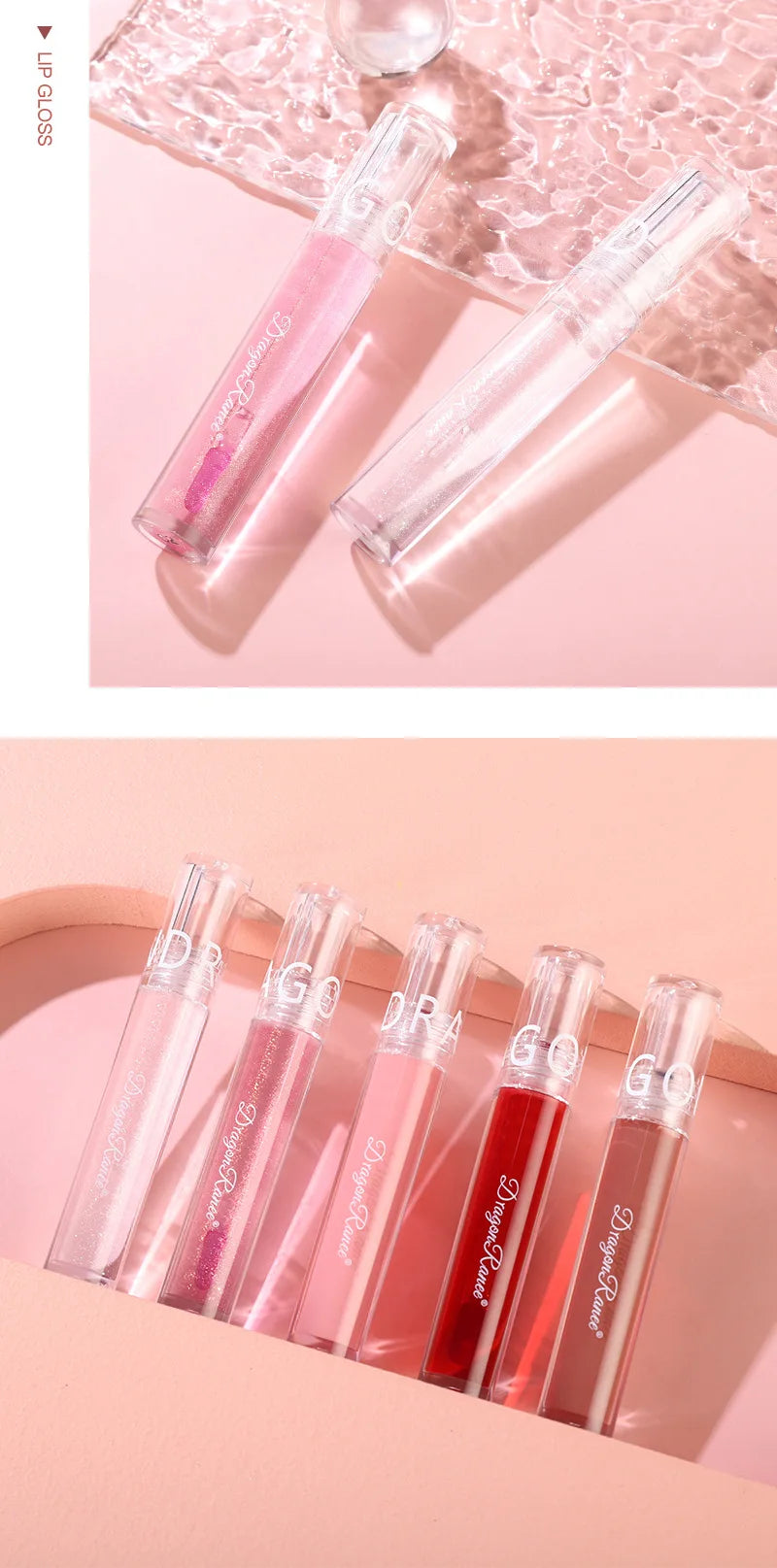 Mirror Water Gloss Lip Glaze Moisturizing Liquid Lipstick Long Lasting Nourishing Glass Lip Gloss Transparent Lip Stain Tint
