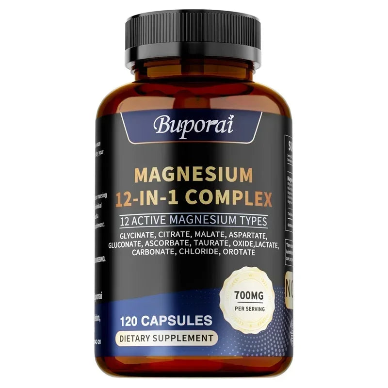 Magnesium Complex Capsules - Relieve Nerve Stress and Muscle Contraction, Support Bone Health and Boost Immune FunctionSupplemen