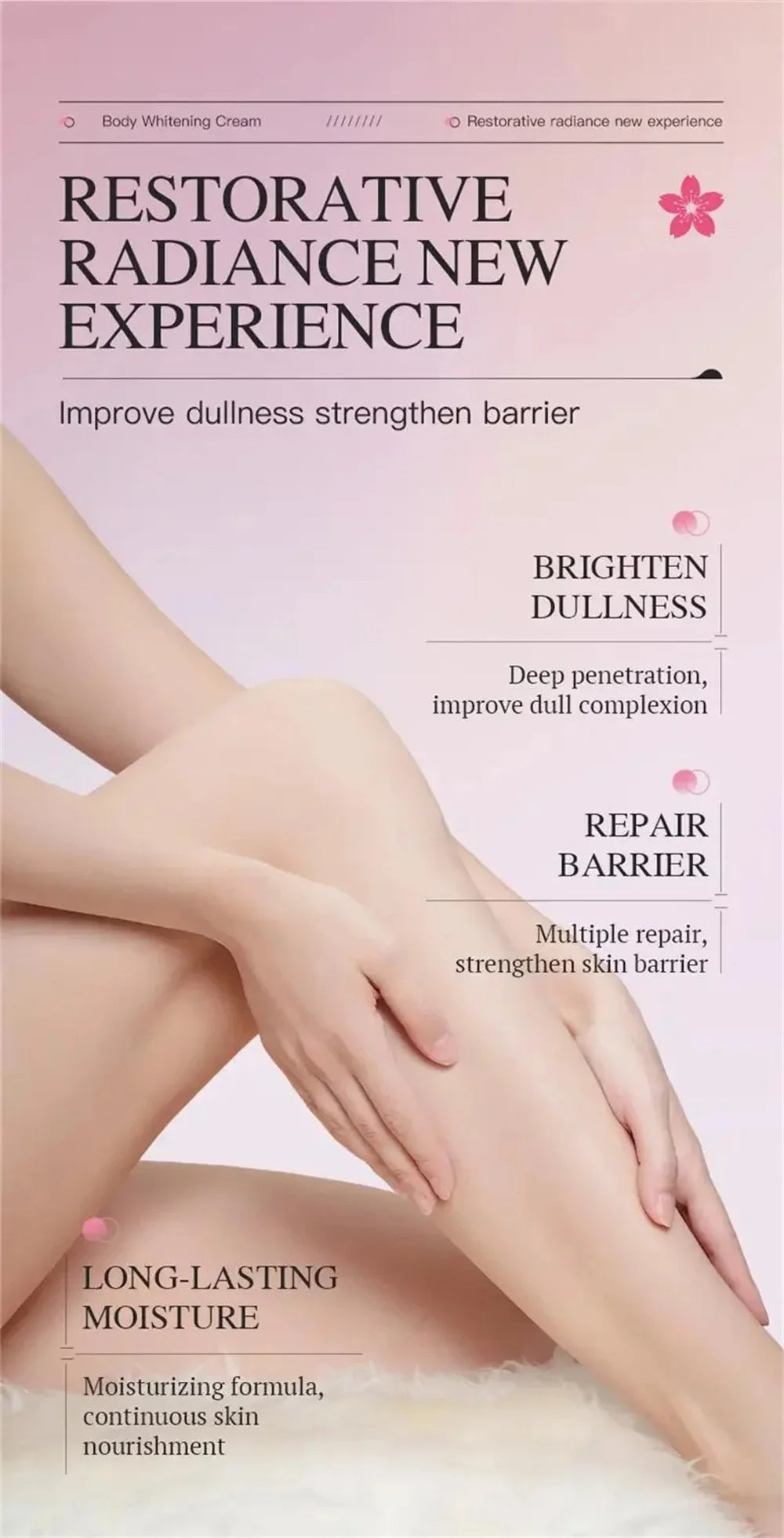 Body Whitening Cream Arms Thighs Underarm Knees Whitening Essence Cream Brighten Moisturizing Body Korean Skin Care Products New