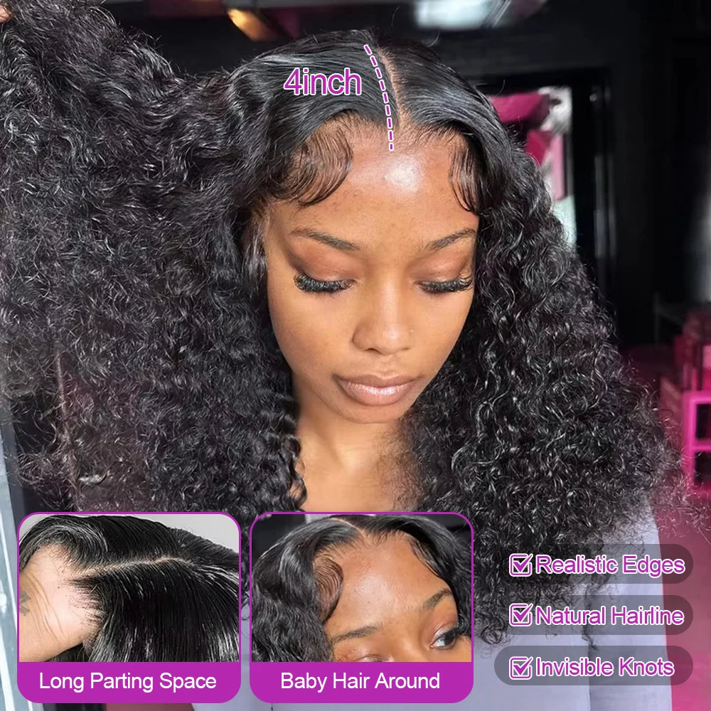 Brazilian Water Curly Lace Front Wig Short Bob Glueless Wigs Human Hair Deep Wave 13X6 Hd Lace Frontal Wig For Women 250 Density