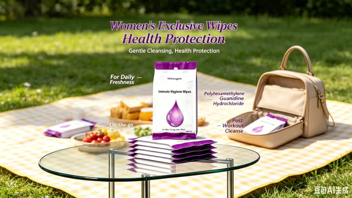 Feminine Intimate Wipes; Intimate Cleaning and Antibacterial Use Outdoors; Individually Wrapped for Easy Carrying and Storage.