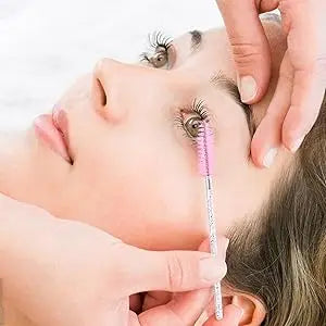 2025 Trend 100Pcs Disposable Mascara Wands -Lash Spoolies, Crystal Eyebrow Brush for Eyelash Extensions & Makeup Grooming