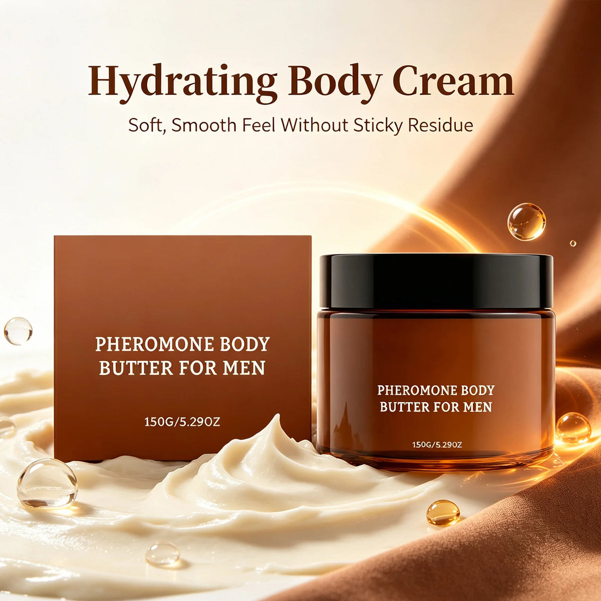 Men’s Pheromone Body Butter Soothe Dryness Enhance Skin Softness Long-Lasting Hydration Fast Absorbing Moisturizing Body Lotion