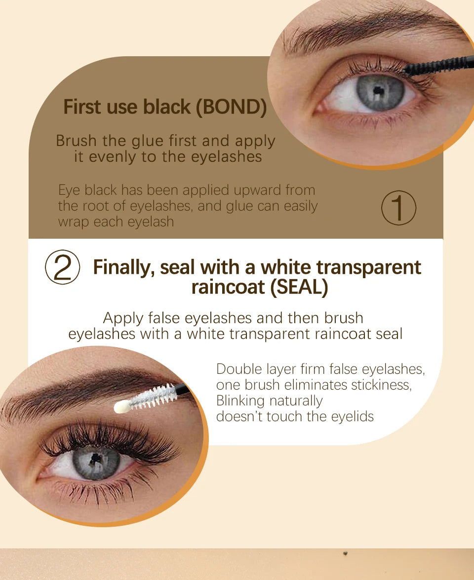 Lash Cluster Glue Bond and Seal Kit with Lash Glue Remover and Tweezers and Lash Brush for Lash Extension Clusters Makeup Tool,