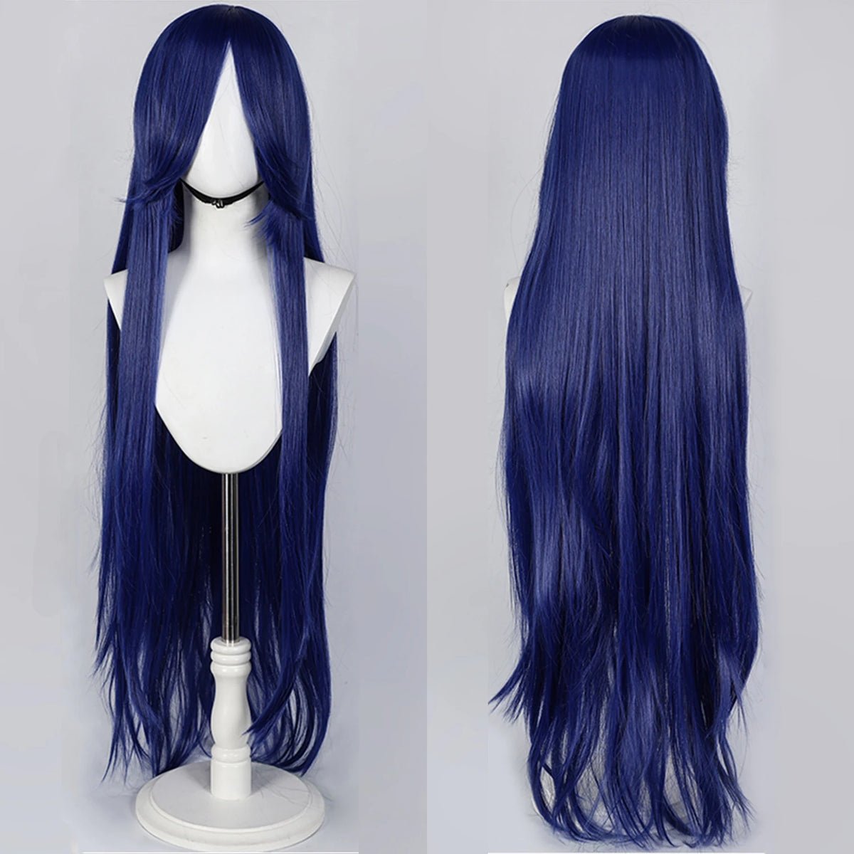100CM Long Straight Wig With Bangs Synthetic Cosplay Wig For Women Pink Purple Cosplay Wigs For Halloween Party