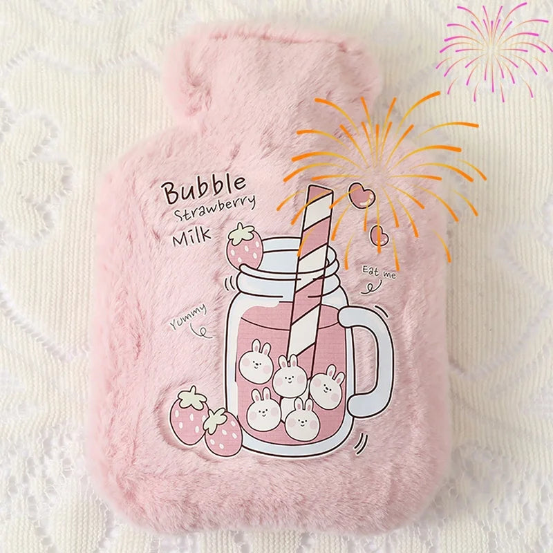 Kawaii Hot Water Bags Cute Plush Rubber Hand and Foot Belly Warmer Explosion-proof Hot Water Bottles for Women Period Pain