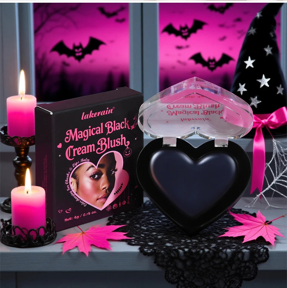 Magic Black Cream Blush PH Color Changing for Cheeks Lips Shadow Beeswax Halloween Cosplay Cosmetics