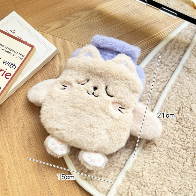 Plush Hot Water Bottle Kawaii Winter Warm Hot Water Bag for Period Pain Hand Warmer Girls Hand Feet Warm Water Heating Pad
