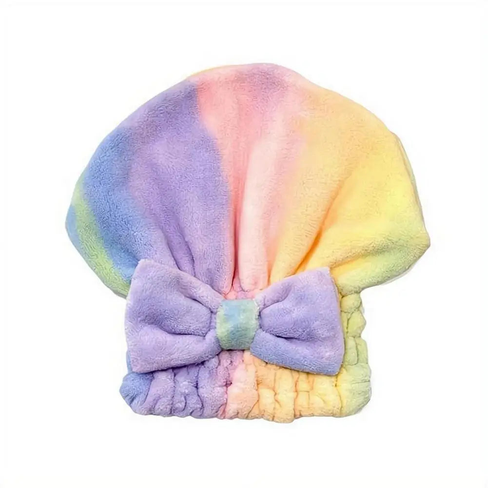 Microfiber Hair Drying Towels Head Wrap with Bow-Knot Shower Cap Hair Turban HairWrap Bath Cap for Curly Long Wet Hair Gift 2026