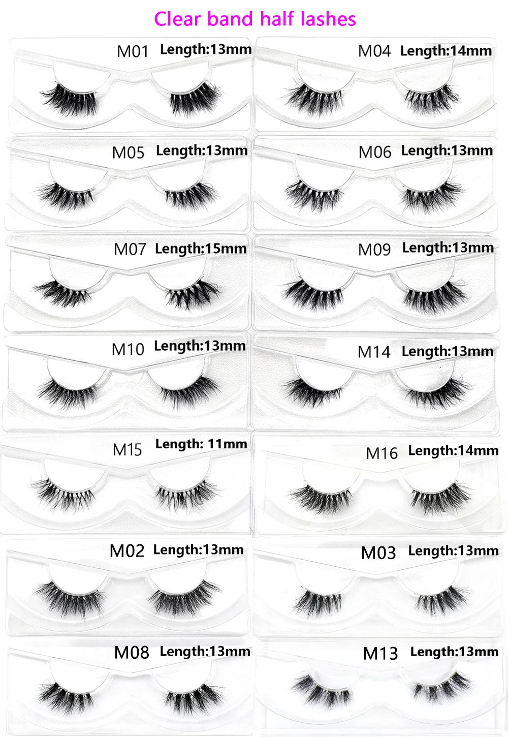 Half Lashes Short Mink Eyelashes Fluffy Soft False Eyelashes Wispy Cross Strip Eye Lashes Natural Mink Eyelash Extension Makeup