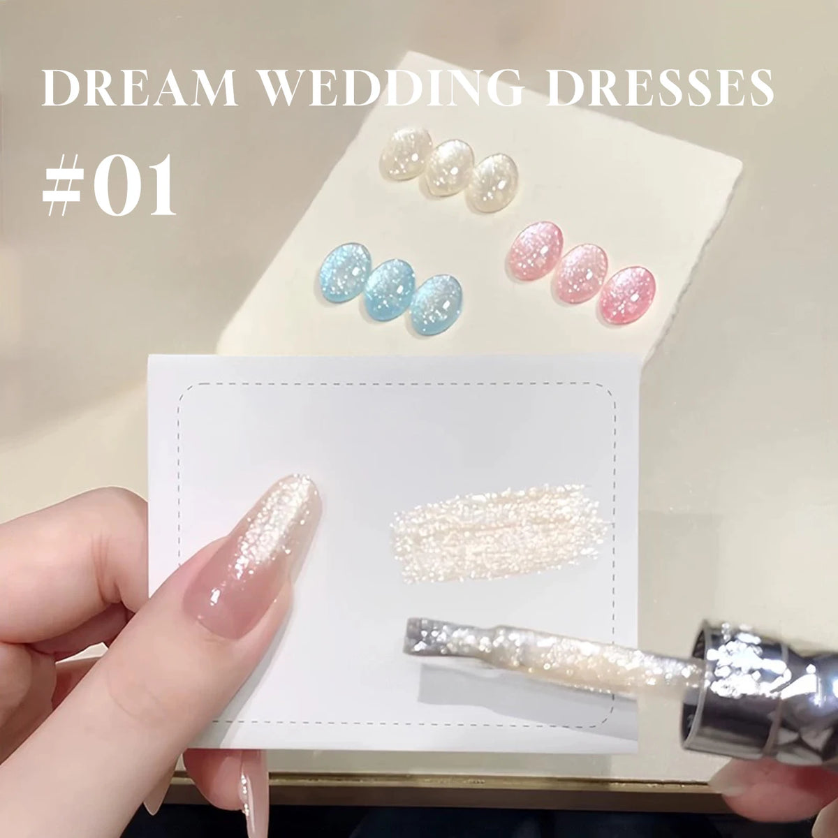 MN 1-9PCS Pink Blue White Green Color Series Gel Nail Polish With Strobe Glitter Brocade Diamond Gel Polish