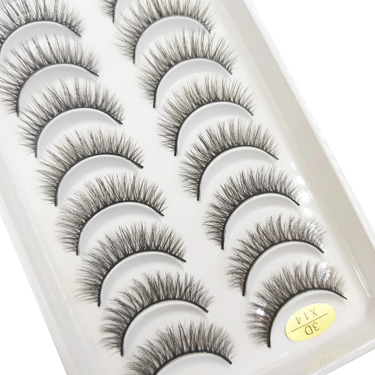 10 Pairs Natural 3d Mink Lashes Soft False Eyelashes Cross Messy Dense Eye Lashes Extension Makeup Faux Cils Cat Mini