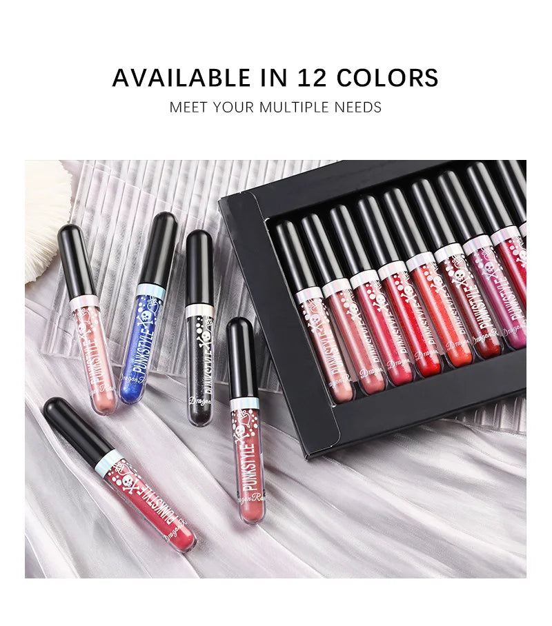 Halloween Diamond Glitter Matte Liquid Lipstick Long Lasting Waterproof Shiny Metal Lip Glaze On Stick Set