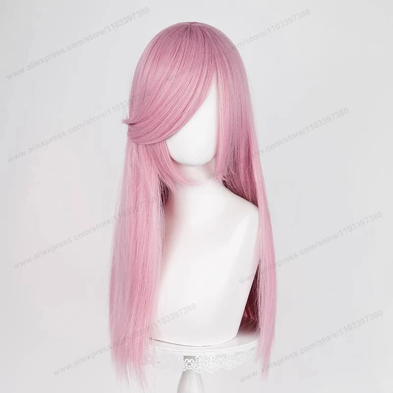 60cm Long Straight Cosplay Synthetic Wig With Bangs Golden Yellow Green Blonde Purple Heat Resistant Hair Anime Wigs + Wig Cap