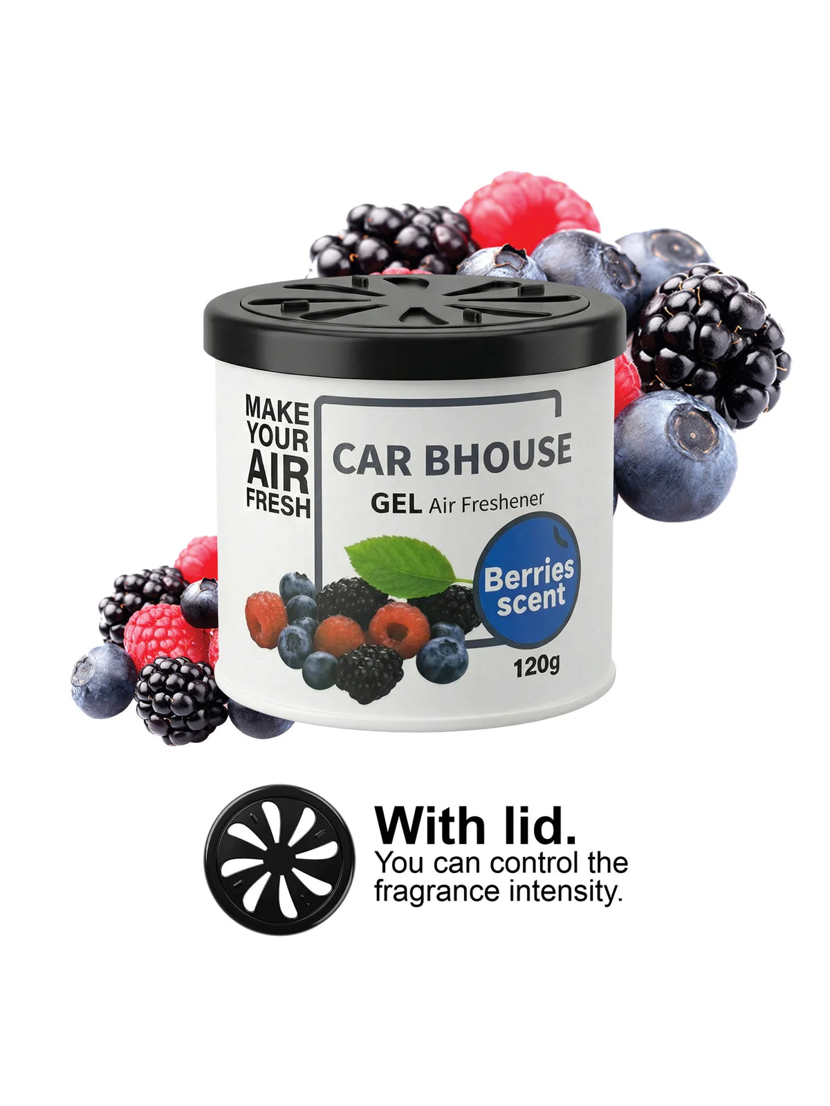 Dual-Purpose Air Freshening Gel for Cars and Homes, 120g with Fruity and Floral Fragrance, Providing Long-Lasting Scent.