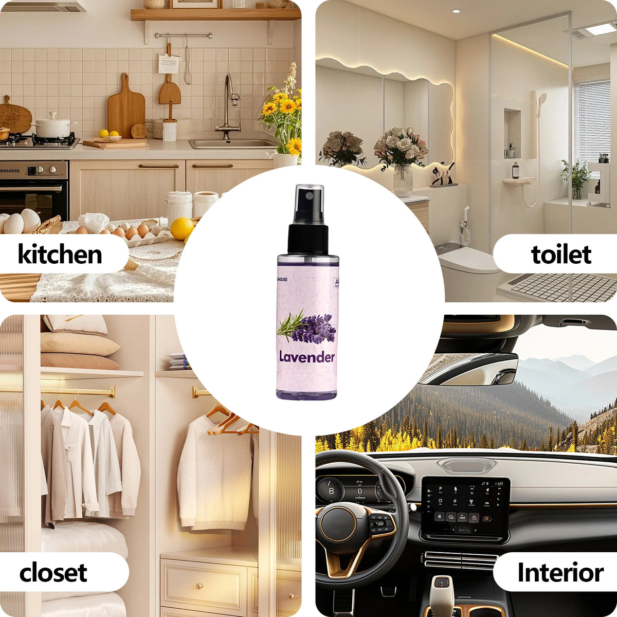 100ml LAVENDER-Scented Hand-Sprayed Air Freshener – Car Spray, Home Air Purifying & Deodorizing Fragrance