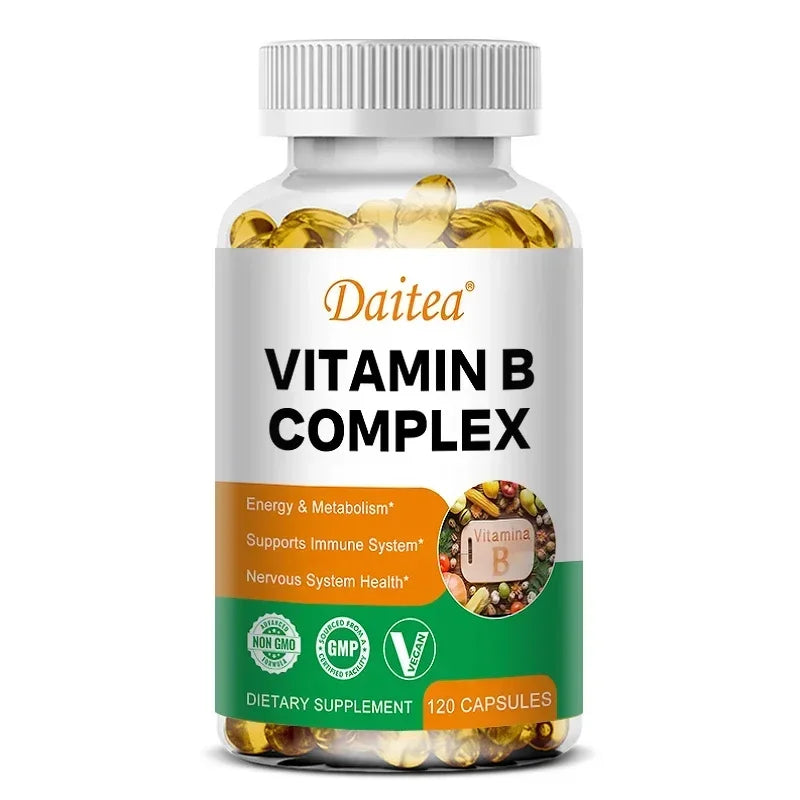 Vitamin B Complex - Stress, Immunity, Heart Health, Nervous System, Energy Metabolism Support - Non-GMO, Vegan, Gluten-Free