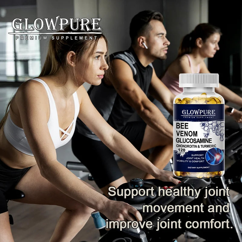 Glucosamine & Turmeric Extra Strength Capsules for Joint & Muscle Health,  Mobility, Flexibility Supplement