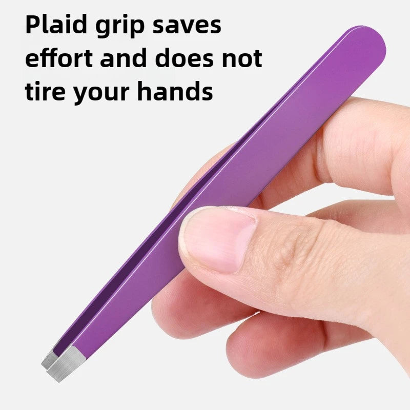 Stainless Steel Eyelash Tweezers 4 Pcs Can Precisely Facial Hair and Debris, Makeup Tools, Comes with a Folding Bag