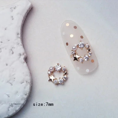 5Pcs Nail Art Jewelry Christmas Zircon Alloy Diamond Snowflake Christmas Tree Elk Bells Super Flash Luxury Nail Accessories