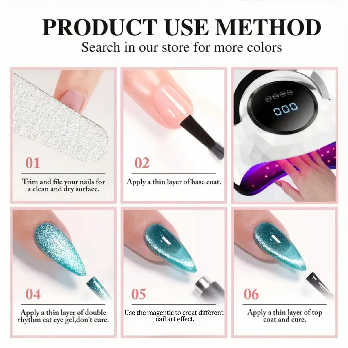 ZH 1-6Pcs 12ML Blue Purple Dual Color Aurora At Eye Gel Nails 2025 New Press On Glass Bead French Nails Phototherapy Nails
