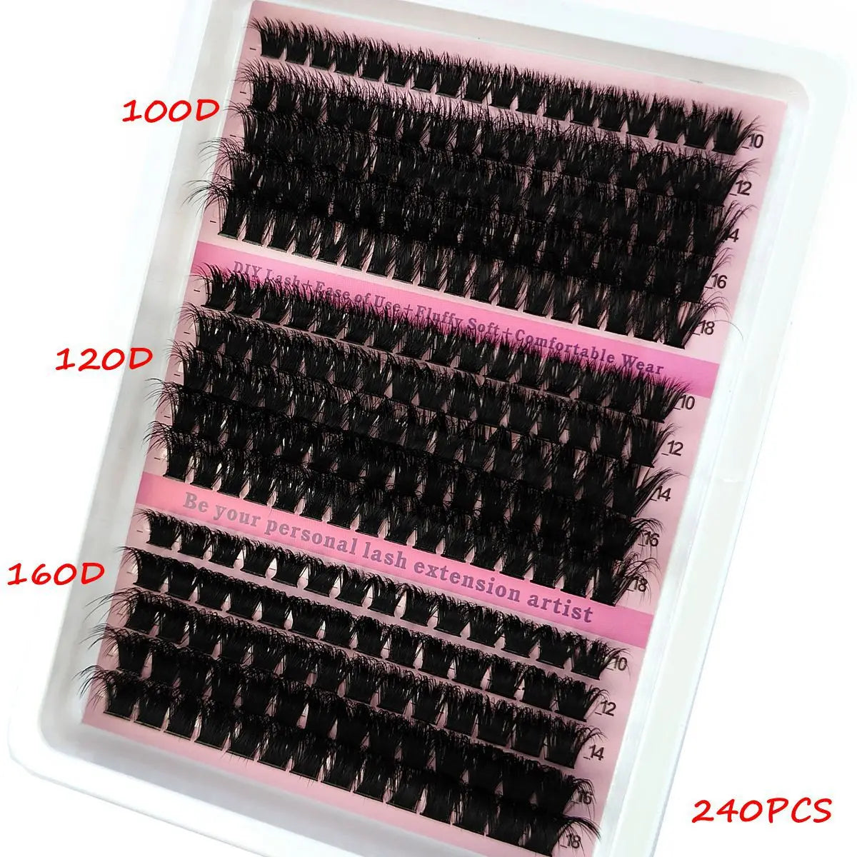 New 15Rows Fluffy Cluster Lashes 60D-160D Natural Thick Eyelash Clusters D/CC/DD Individual Lashes DIY Eyelashes Extension